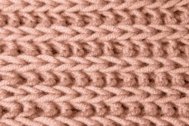 güzel şeftali tüyü örgü örer açık kahverengi yün iplik, örgü örer soğuk hava için sıcak şeyler konsept örer, örgü örer, örgü örer, moda elbisesi giyer