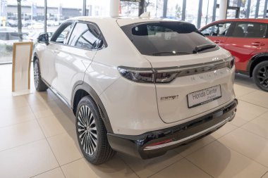 White New Honda: Ny1 Electric Car, Japon uluslar ötesi şirketi Honda Motor sergi salonunda, sürdürülebilir geliştirme EV, inovasyon otomotiv fuarı Wiesbaden, Almanya 'da - 25 Ocak 2024