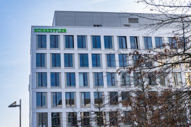 Modern yüksek teknoloji Siemens ofisi, Alman holdingi elektrik mühendisliği, elektronik, enerji donanımı, ulaşım ve haberleşme, Frankfurt, Almanya - 29 Şubat 2024