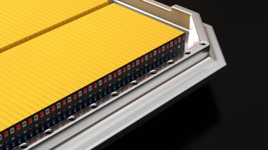 Elektrikli araçlar için yüksek kapasiteli piller, alüminyum platformdaki LFP hücre modülleri, yüksek güç ve enerji, elektrikli araçlar ve enerji deposu, 3D üreticileri,