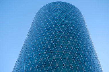 Gelecekçi yeşil ayna silindirik Westhafen kulesi, 30 katlı gökdelen Westhafen Kulesi Gutleitviertel, Almanya