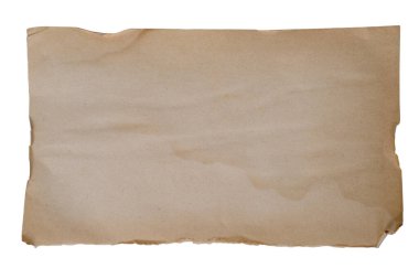 yatay doku eski kağıt, otantik ve retro tarzı sağlar, beyaz yalıtılmış arkaplan üzerine bir yaprak klasik dokuma kağıdı, tarihsel değeri vurgular