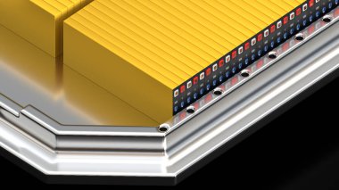 Elektrikli araçlar için yüksek kapasiteli piller, alüminyum platformdaki LFP hücre modülleri, yüksek güç ve enerji, elektrikli araçlar ve enerji deposu, 3D üreticileri,