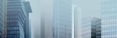 panorama buildings disappear into the mist, creating mysterious and atmospheric urban landscape with blurred outlines and obscured details, Weather Conditions, German Engineering clipart