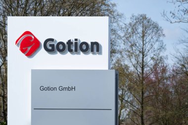 Gotion Company 'nin logosu, yüksek teknoloji şirketi Limited, lityum iyonu ve lityum demir fosfat pilleri, enerji deposu, Goettingen, Almanya - 31 Mart 2024