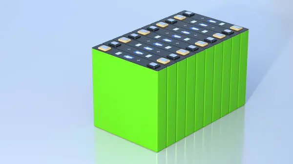 stock image green NMC Prismatic battery modules for electric vehicles, mass production accumulators high power and energy for electric vehicles