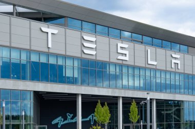 Gigafactory Berlin-Brandenburg Tesla, Otomotiv endüstrisi Avrupa 'da üretim yeri, sürdürülebilir ve verimli bir tesis, Berlin, Almanya - 26 Nisan 2024