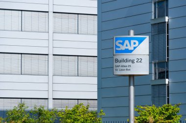 yazılım ve teknoloji SAP SE şirketi, Alman çok uluslu Uluslararası İş Genişlemesi, tedarik zinciri yönetimi, işletme, kaynak planlaması, St.Leon-Rot, Almanya - 29 Temmuz 2024