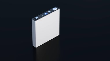 white prismatic cell, rectangular lithium ion phosphate LFP battery for modern electric vehicles and energy storage, 3d rendering clipart