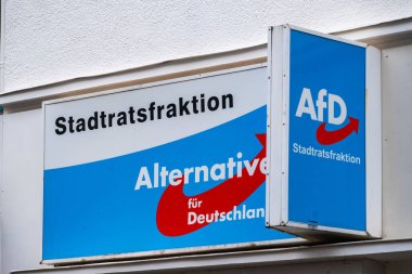 Almanya için siyasi reklam Alternatifi, Alman aşırı sağ partisi AfD 'nin inşaat, siyasi faaliyetler, oy kullanma hakları, Hildesheim, Almanya, 16 Eylül 2024 