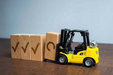 Projenin yeni aşamalarının uygulanması. Forklift kontrol listesine göre görevleri yerine getiriyor. Sorun çıkartıyor. Hata düzeltme. Hazır ol. Sıraya koy.