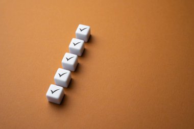 Her şey hazır. Listedeki kutucukları ögelere göre işaretleyin. Görevler tamamlandı. Tam hazır. Doğrulandı. Organizasyon ve hazırlık. Tüm gereksinimleri yerine getir. Görevleri tamamlamanın memnuniyeti