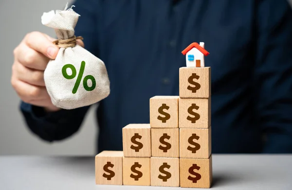 Spaargeld Accumuleren Een Huis Kopen Een Hypotheek Sluiten Economie Huishoudrekeningen — Stockfoto