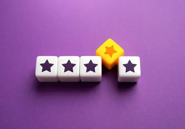 Add fifth star in the ranking. Feedback overview. High reputation rating. Successful business, satisfied customers. Popularity, prestige. Evaluation of service quality.