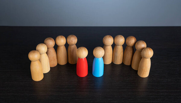 Соперничество между двумя командами. Разрешение споров и конфликтов. Политические дебаты. Найти консенсус. Кандидат в лидеры конкурса.