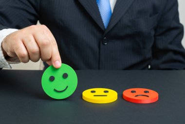 Reytingler tatmin edici. Ruh hali değerlendirmesi de iyi. İyi inceleme, müşteri geribildirimi, kalite değerlendirmesi, ürün tatmini, hizmet anketi, kullanıcı deneyimi