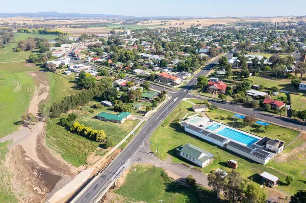 stock image Aerial view of Canowindra township in the NSW Central West - Australia