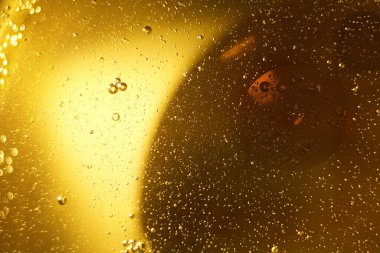 Sarı baloncuk arka plan, pişirme yağı emülsiyonu, kızartma.