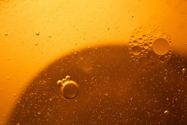 Sarı baloncuk arka plan, pişirme yağı emülsiyonu, kızartma.