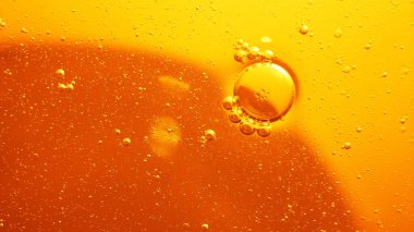 Sarı baloncuk arka plan, pişirme yağı emülsiyonu, kızartma.