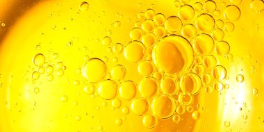 Sarı baloncuk arka plan, pişirme yağı emülsiyonu, kızartma.