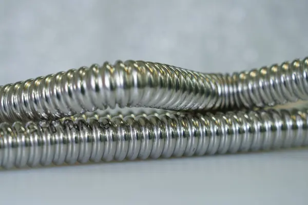 Stainless Steel Flexible Hoses Flexi Pipes Fittings Pressure Joints — Stok Foto