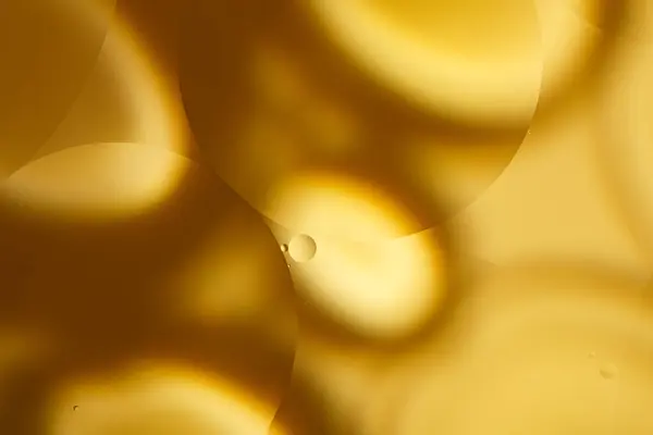 Gelbe Ölblasen Auf Wasser Kochölhintergrund — Stockfoto