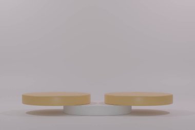 En az olay yeri. Asgari 3D görüntüleme. Ticari geçmiş. Podyum ve soyut arkaplanı olan minimalist bir sahne. 3D tasvir. 3D sahne gösterisi. Podyum sahne kaidesi veya platformu.