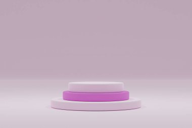 En az olay yeri. Asgari 3D görüntüleme. 3D tasvir. Podyum sahne kaidesi ya da platformu. Podyum ve soyut arkaplanı olan en küçük sahne. Geometrik şekilli sahne.