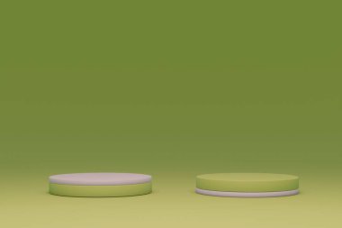 Podyum sahne kaidesi ya da platformu. Geometrik olan en küçük sahne. Asgari 3D görüntüleme. Soyut arkaplan. 3D görüntüleme. Geometrik şekilli sahne. 3d resimleme.