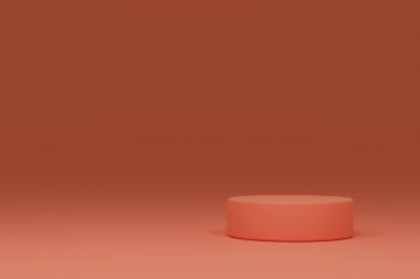 Product display presentation. Cylindrical scene. 3d cylinder stand podium. 3d rendering. Abstract geometry concept. Minimal scene with geometrical.