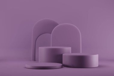 Minimal scene with geometrical. Minimal 3d rendering. Geometric forms in modern minimal design. Minimal scene with podium and abstract background. Abstract background. 3d rendering.3d cylinder podium