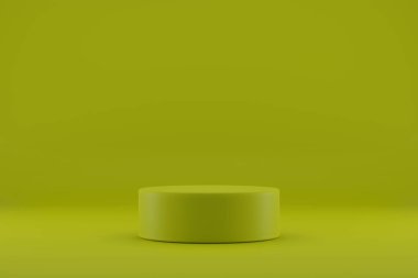 Geometric forms in modern minimal design. 3d rendering. Stage for advertising product display with copy space. Minimal empty background for product presentation. 3d render.Abstract room design.