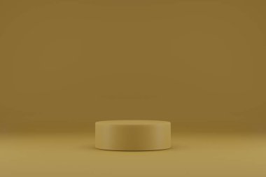 Geometric forms in modern minimal design. 3d rendering. Stage for advertising product display with copy space. Minimal empty background for product presentation. 3d render.Abstract room design.