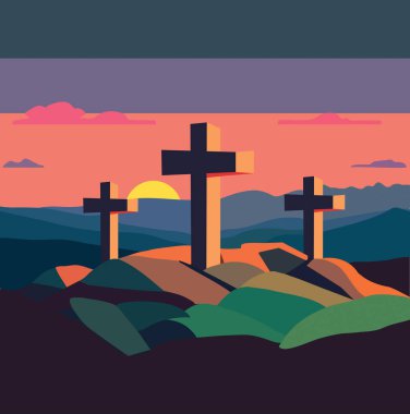 Paskalya Sahnesi Üç Haç Çizimi