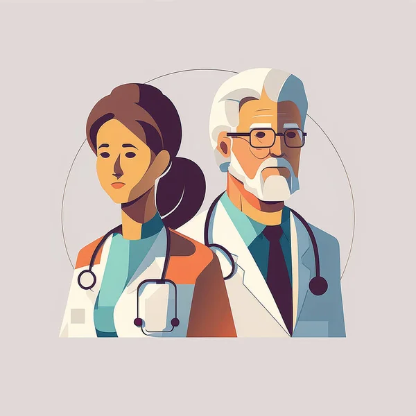 Physician Assistant Doctor Together Illustration — Stock Photo, Image