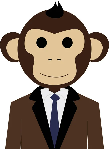 在商务套件说明中微笑可爱的猴子 — 图库照片