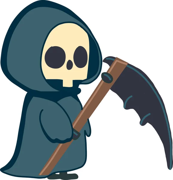 Cute Little Grim Reaper Illustration White Background