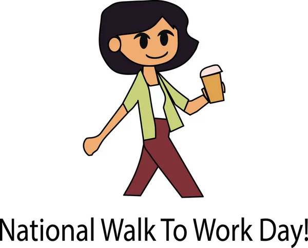 National Walk Work Day Illustration Flat Art — Stockfoto