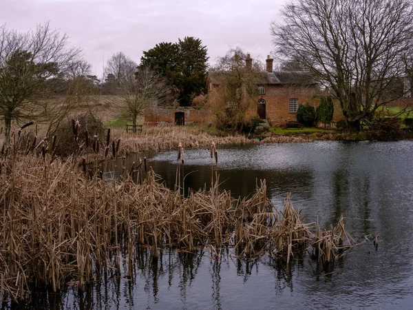 Ickworth House Suffolk Anglie Února 2024 Zahradní Dům Dům Jezera — Stock fotografie
