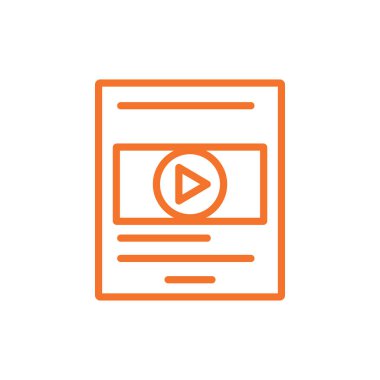 Video simgesi logo tasarım şablonu izole edildi