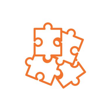 Yapboz simgesi logo tasarım şablonu vektörünü izole et