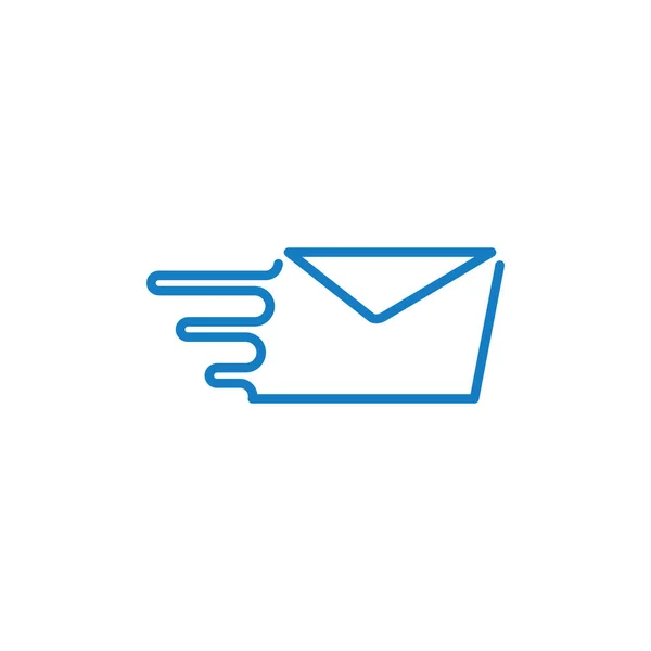 Veloce Mail Icona Logo Modello Vettoriale Isolato — Vettoriale Stock