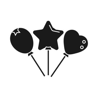 Parti balonu simgesi logo silueti vektörü izole çizimi