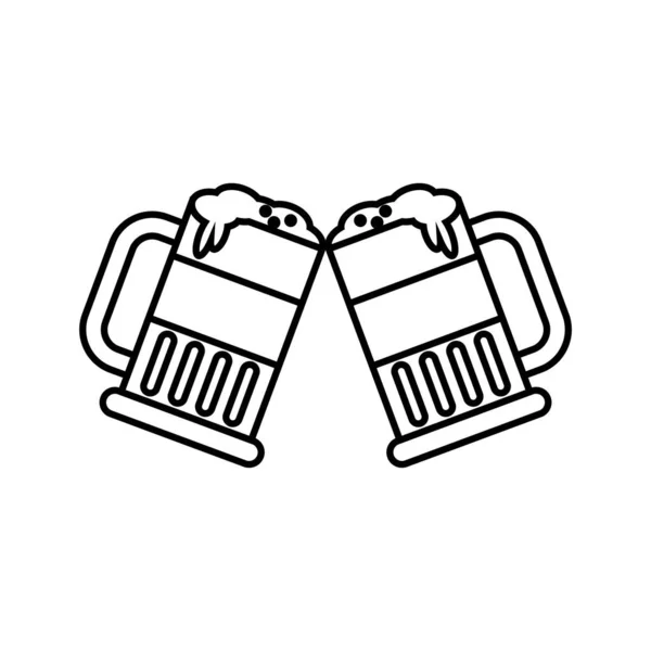 啤酒图标标识设计模板向量隔离 — 图库矢量图片