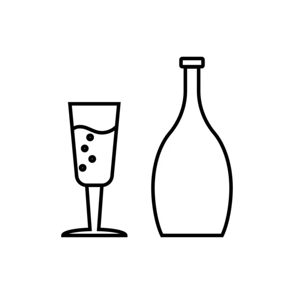 Champagne Icono Logotipo Diseño Plantilla Vector Aislado — Vector de stock