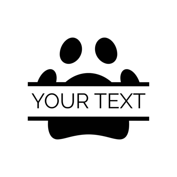Hund Tass Split Text Ikon Logotyp Design Mall Vektor Isolerad — Stock vektor