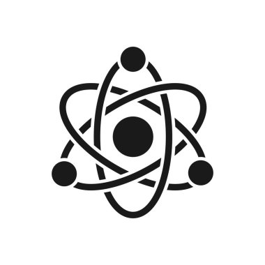 Atom bilimi simgesi logo tasarım şablonu izole edilmiş vektör çizimi
