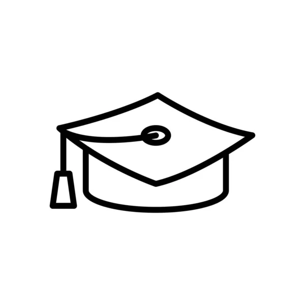 卒業キャップアイコンロゴデザインテンプレートベクトル絶縁イラスト — ストックベクタ