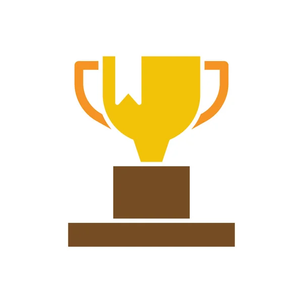 Puchar Trofeum Ikona Logo Projekt Wzór Wektor Izolowane Ilustracja — Wektor stockowy